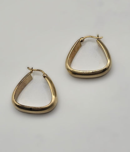 Geometric Hoop Earrings - 9ct Gold
