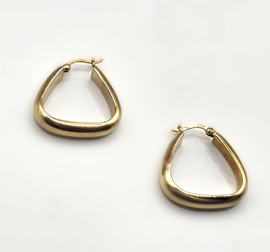 Geometric Hoop Earrings - 9ct Gold