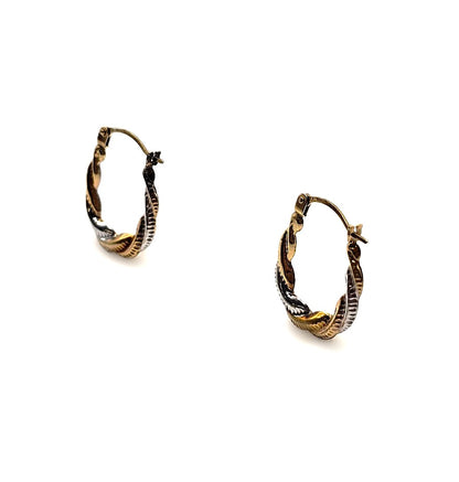 Creole Hoop Earrings - Tri Colour 9ct Gold