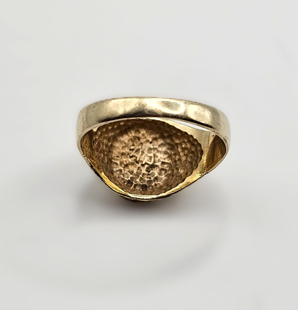 St Christophers Signet Ring - 9ct Gold - Size Q
