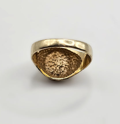 St Christophers Signet Ring - 9ct Gold - Size Q