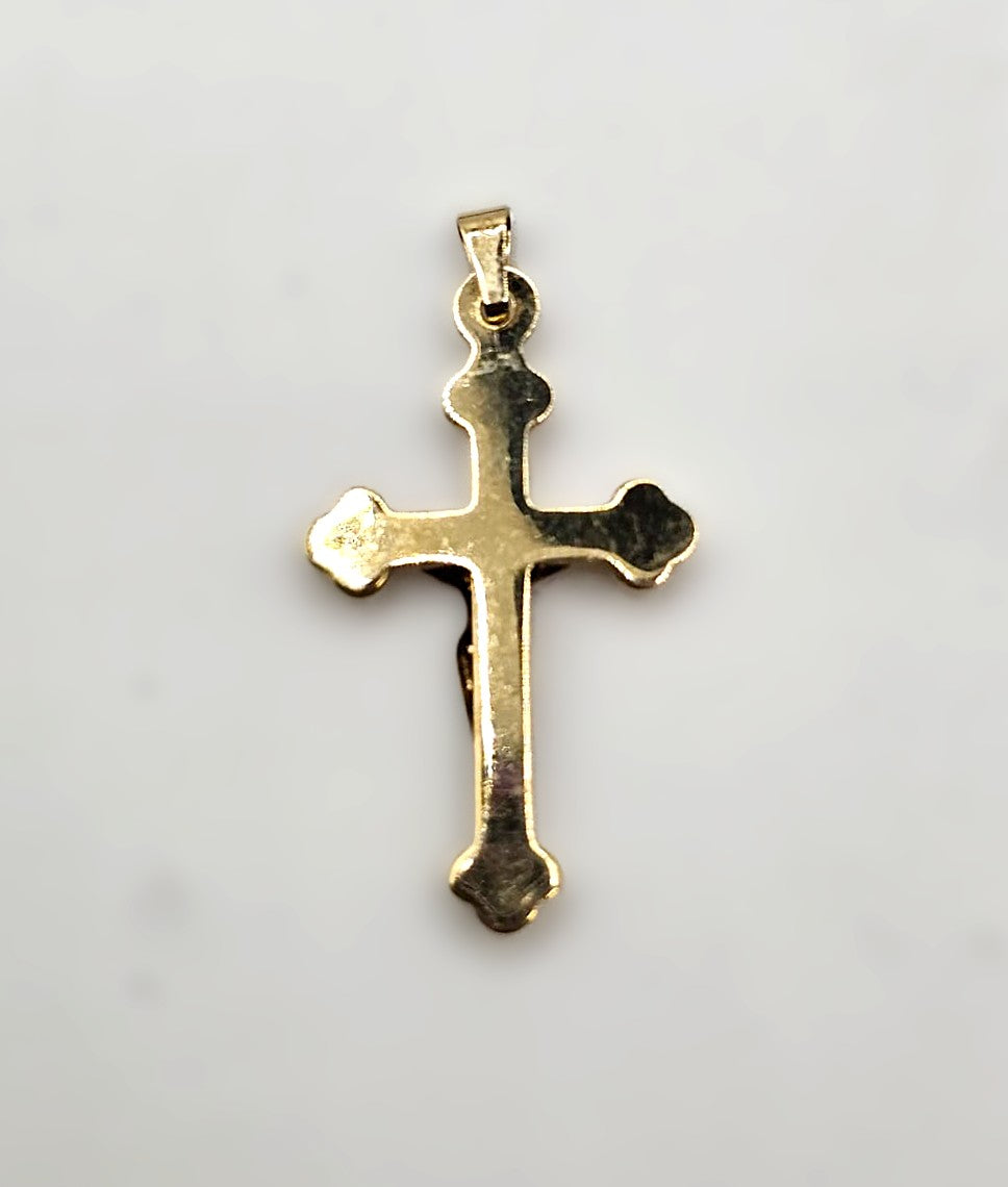 Crucifix Pendant - 9ct Bi-Colour Gold