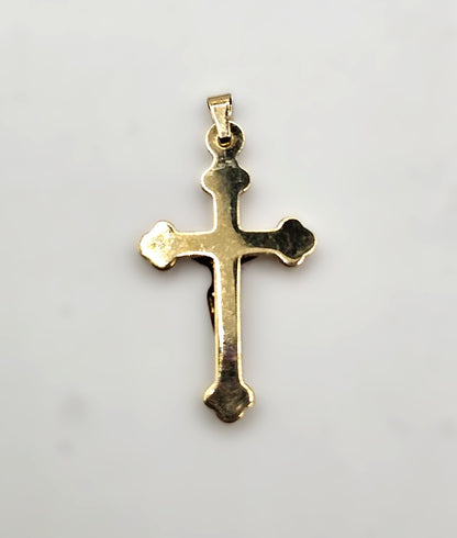Crucifix Pendant - 9ct Bi-Colour Gold