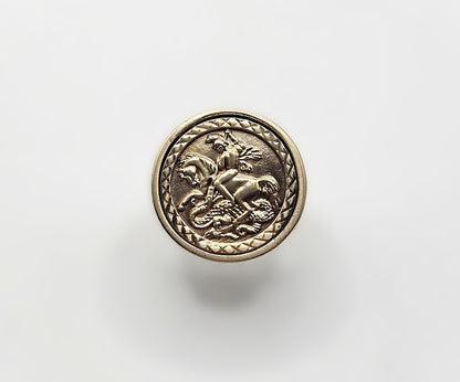 Medallion Ring - 9ct Gold - Size U