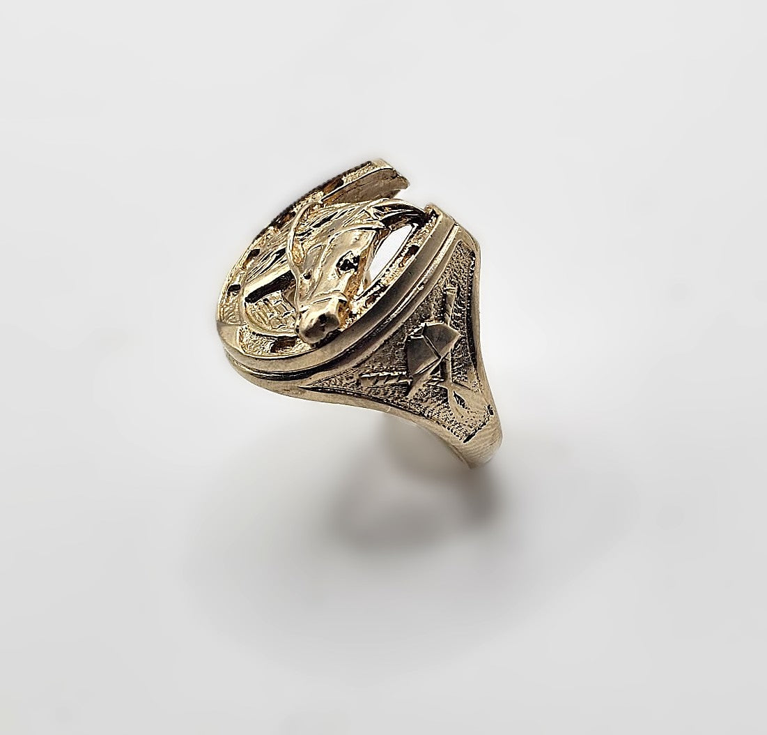 Horseshoe Ring - 9ct Gold - Size S
