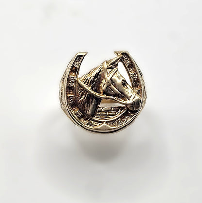 Horseshoe Ring - 9ct Gold - Size S