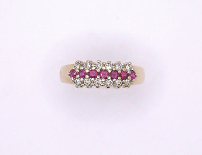 Diamond & Ruby Cluster Ring
