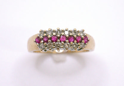 Diamond & Ruby Cluster Ring