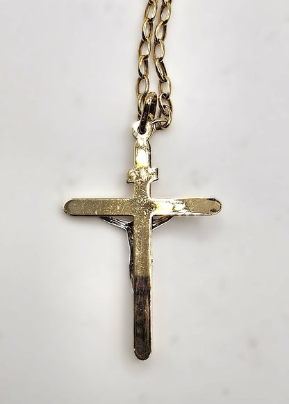 Crucifix Pendant with Belcher Chain