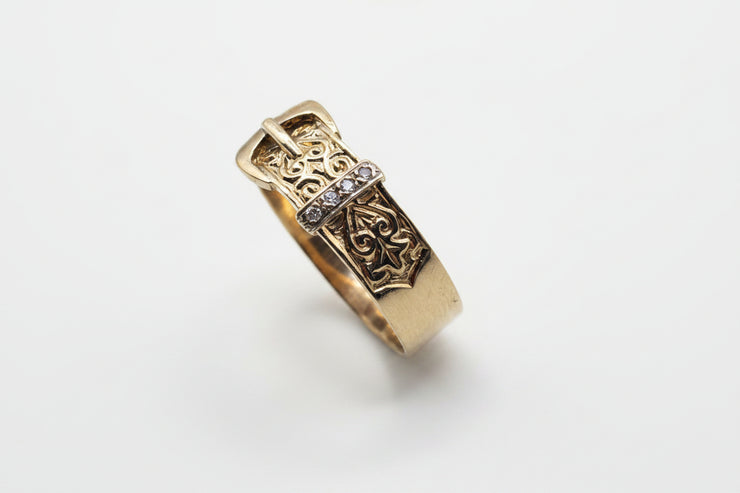 Buckle Ring - 9ct Gold - Size U