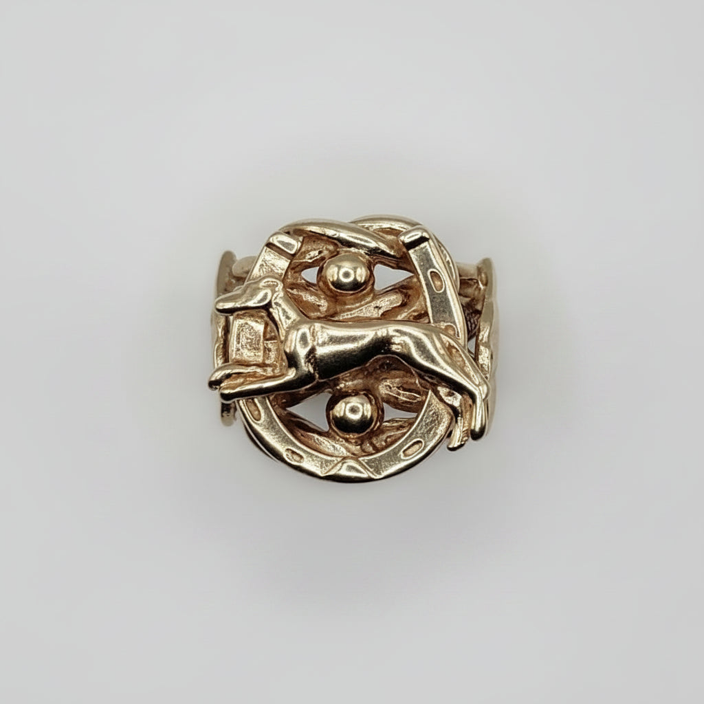 Greyhound Ring - 9ct Gold - Size W1/2
